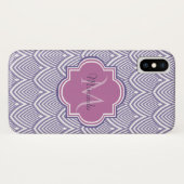 Ultra Violet Arched Scallops Orchid Monogram Naam Case-Mate iPhone Case (Achterkant (horizontaal))