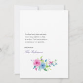 Ultra Violet Bloemige Dankkaart Bedankkaart (Achterkant)