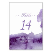 Ultra Violet Elegant Waterverf Table Number Kaart (Voorkant)