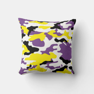 Ultra Violet en Golden Yellow Camo Sierkussen