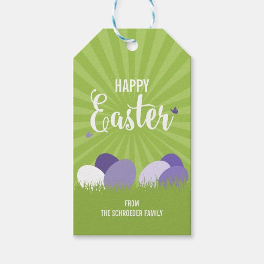 Ultra Violet en Green Happy Easter Gift-Label Cadeaulabel (Voorkant)