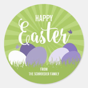 Ultra Violet en Green Happy Easter Sticker