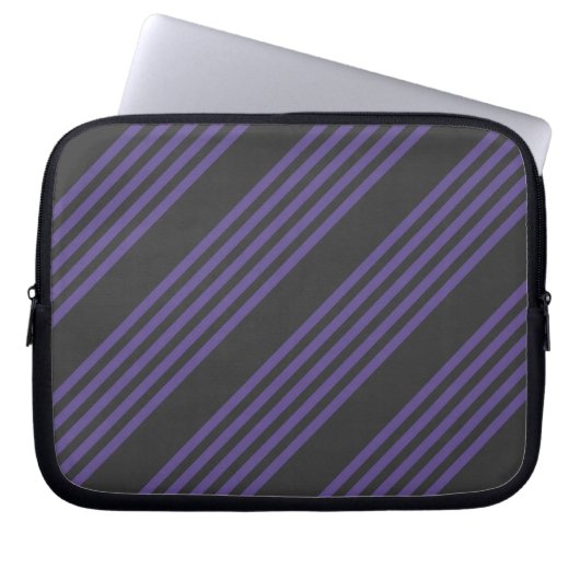 Ultra violet en houtskool met vijf strips laptop sleeve (Voorkant)