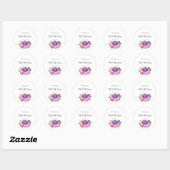 Ultra violet en roze Roses bruiloft bedankt Ronde Sticker (Vel)