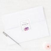 Ultra violet en roze Roses bruiloft bedankt Vierkante Sticker (Envelop)