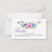Ultra Violet Floral Vrijgezellenfeest Recipe Invoe Notitiekaartje (Voorkant)