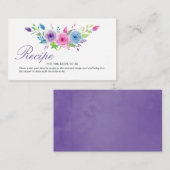 Ultra Violet Floral Vrijgezellenfeest Recipe Invoe Notitiekaartje (Voorkant / Achterkant)