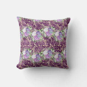 Ultra Violet Floral Waterverf Pattern Kussen