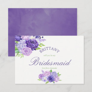 Ultra Violet Floral zal je mijn Bridesmaid zijn Kaart