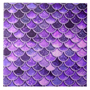 Ultra Violet Glitter Mermaid Scales Tegeltje