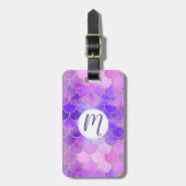 Ultra Violet & Gold Mermaid Scale Patroon Bagagelabel (Voorkant verticaal)