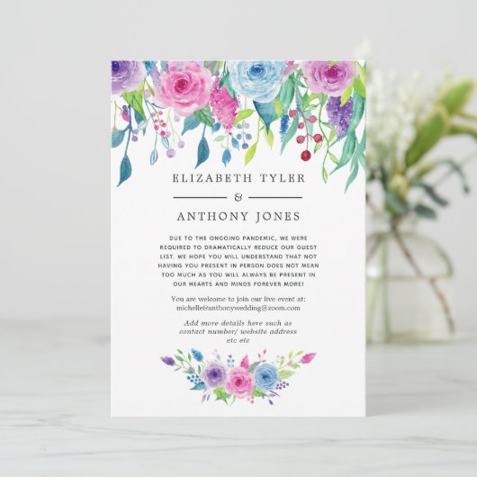 Ultra Violet kleurcombinatie bloemige verkleinde g Aankondiging (Staand voorkant)