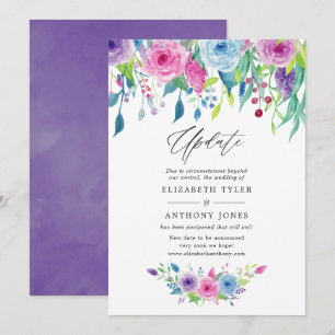 Ultra Violet kleurcombinatie Florale Trouwdatum Aa Kaart