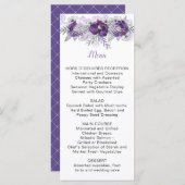 Ultra Violet Lavande gris Aquarelle Floral Menu (Devant / Derrière)