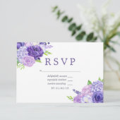 Ultra Violet met de naam Floral Wedding RSVP (Staand voorkant)