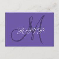 Ultra Violet Monogramme Élégant Mariage Carte RSVP