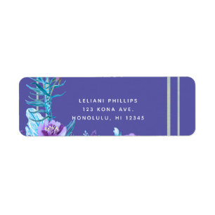 Ultra Violet Paars en Aqua Floral Chic Wedding Etiket
