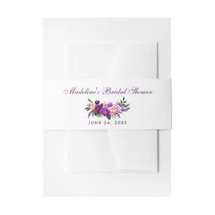 Ultra Violet Paars Floral Vrijgezellenfeest Uitnodigingen Wikkel