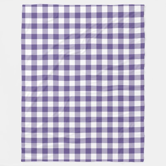 Ultra Violet Paars Gingham Pattern Fleece Deken (Voorkant)