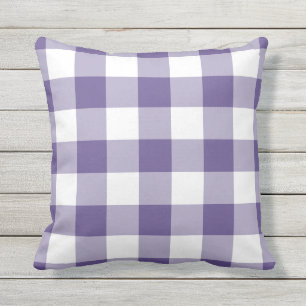Ultra Violet Paars Gingham Pattern gecheckt Buitenkussen