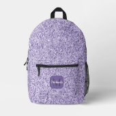 Ultra violet paars glitter spargel Monogram Bedrukte Rugzak (Voorkant)