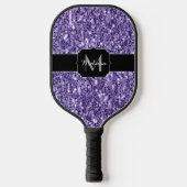 Ultra violet paars glitter spargel Monogram Pickleball Paddle (Voorkant)