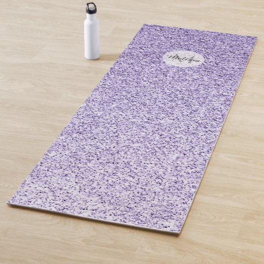 Ultra violet paars glitter spargel Monogram Yogamat (In situ)