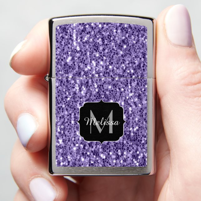 Ultra violet paars glitter sparken Monogram (In Hand)