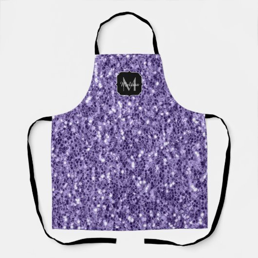 Ultra violet paars glitter sparken Monogram Schort (Voorkant)