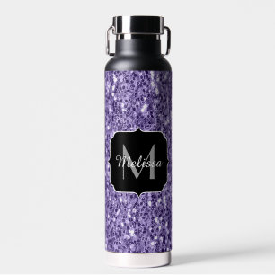 Ultra violet paars glitter sparken Monogram Waterfles