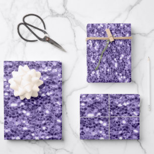 Ultra violet paars glitter sparkers inpakpapier vel