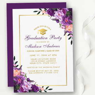 Ultra Violet Paars Graduation Party nodigt PB uit Kaart