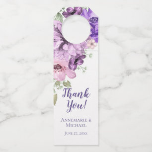 Ultra Violet Paars Roze Waterverf Floral Flessenhanger