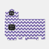 Ultra violet paars wit Chevron-patroon Monogram Bedankdoosjes (Uitgevouwen)