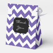 Ultra violet paars wit Chevron-patroon Monogram Bedankdoosjes (Achterkant)