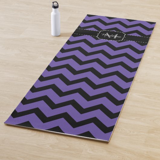 Ultra violet paars zwart Chevron Monogram Yogamat (In situ)