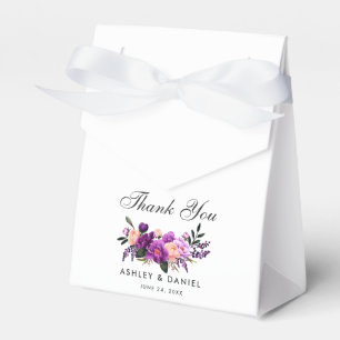 Ultra Violet Paarse Bloemen Dank u bruiloft Bedankdoosjes
