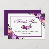 Ultra Violet Paarse bloemenbruiloft dank je PSF Bedankkaart (Voorkant / Achterkant)