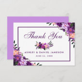 Ultra Violet Paarse bloemenbruiloft dank u PSV Bedankkaart (Voorkant / Achterkant)