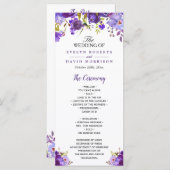Ultra Violet Paarse Bloemige Huwelijksprogramma Programma (Voorkant / Achterkant)