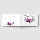 Ultra Violet Paarse Floral Waterverf Wedding PS Gastenboek (Volledig)