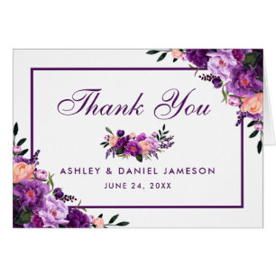 Ultra Violet Paarse Floral Weddenschap Bedankt Opm