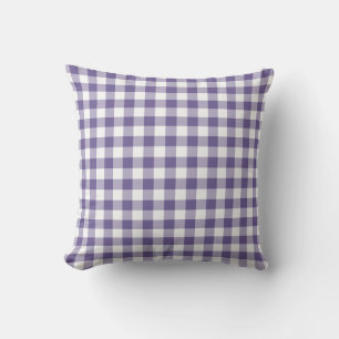 Ultra Violet Paarse Gingham Patroon Geruit Buitenkussen
