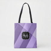 Ultra violet paarse moderne meetkundige lijnen Mon Tote Bag (Voorkant)