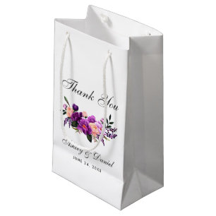Ultra Violet Paarse Waterverf Floral Wedding Klein Cadeauzakje