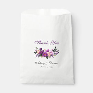 Ultra Violet Paarse Waterverf Floral Wedding PS Bedankzakje