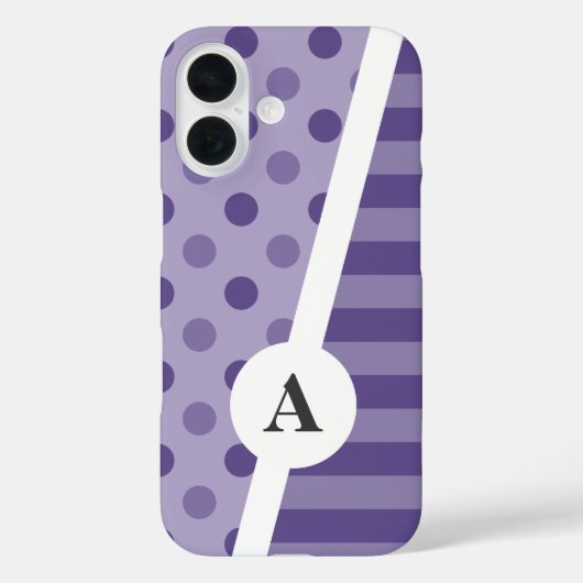 Ultra Violet Polka Dot en Stripe Patroon Case-Mate iPhone Case (Achterkant)