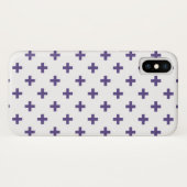 Ultra violet polka kruist wit Case-Mate iPhone case (Achterkant (horizontaal))