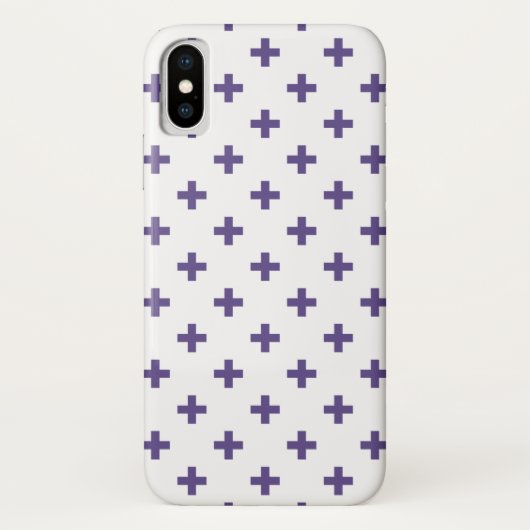 Ultra violet polka kruist wit Case-Mate iPhone case (Achterkant)