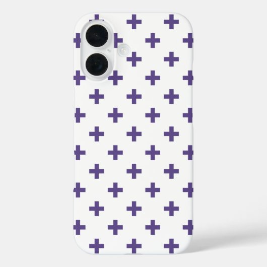 Ultra violet polka kruist wit Case-Mate iPhone case (Achterkant)